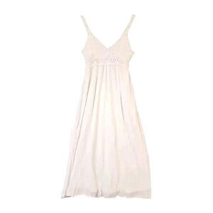 Sincerely Jules Crochet Top Long Dress White Spaghetti Strap Women's Size Small